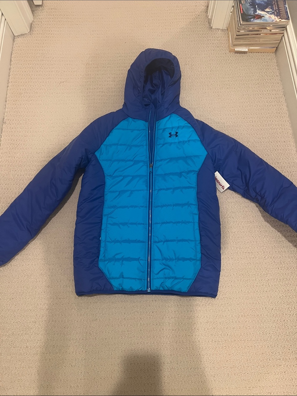 Under Armour Kids Blue and Royal Hooded Puffer Jacket